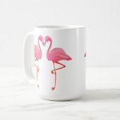 Roze flamingo's FLAMINGO HART tropische vakantie r Koffiemok (Voorkant links)
