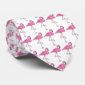 Roze flamingos Flock stand Birdwatcher Madison Str Stropdas (Opgerold)