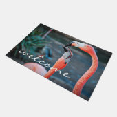 Roze Flamingo's Foto Welkomstscript Modern Stijlvo Deurmat (Schuin)