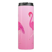 roze flamingo's fuchsia en Bord roze Thermosbeker (Achterkant)