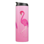 roze flamingo's fuchsia en Bord roze Thermosbeker (Geroteerd rechts)