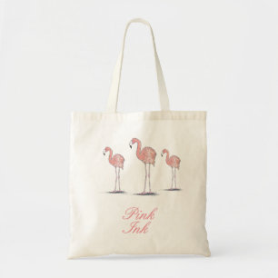 Roze Flamingos Fun Cute Tekening Tote Bag