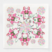 Roze Flamingo's Gelukkig Nieuwjaar Party Goederen  Servetten (Voorkant)