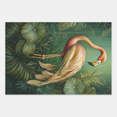 Roze flamingo's gevederde finery, Coconut Grove Inpakpapier Vel (Voorkant 3)
