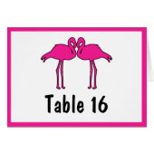 Roze Flamingo's Gevouwen Tafelnummer Kaarten (Voorkant Horizontaal)