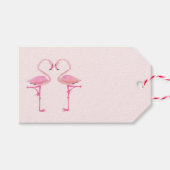 Roze flamingos gift label cadeaulabel (Voorkant (Horizontaal))