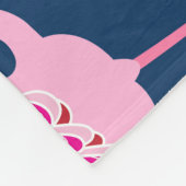 Roze Flamingo's: Grafisch Donker Patroon Fleece Deken (Hoek)