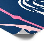 Roze Flamingo's: Grafisch Donker Patroon Poster (Hoek)