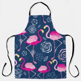 Roze Flamingo's: Grafisch Donker Patroon Schort