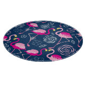 Roze Flamingo's: Grafisch Donker Patroon Snijplank (Hoek)
