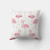 Roze Flamingo's Grijze Polka Dots Chic Minimal Cus Kussen (Achterkant)