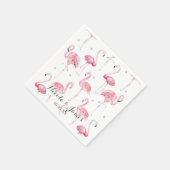 Roze Flamingo's Grijze Polka Dots Chic Patroon Par Servetten (Hoek)