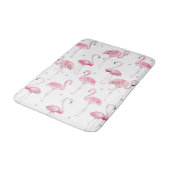 Roze Flamingo's Grijze Polka Dots Chic Tropical Badmat (Gekanteld)