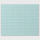 Roze flamingo's, groene palmbladeren, tropisch. cadeaupapier (Vlak)