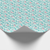Roze flamingo's, groene palmbladeren, tropisch. cadeaupapier (Hoek)