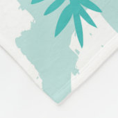 Roze flamingo's, groene palmbladeren, tropisch. fleece deken (Hoek)