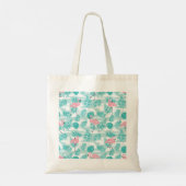 Roze flamingo's, groene palmbladeren, tropisch. tote bag (Achterkant)