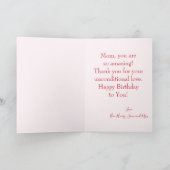 Roze flamingos Happy Birthday Mam Foto Kaart (Binnen)