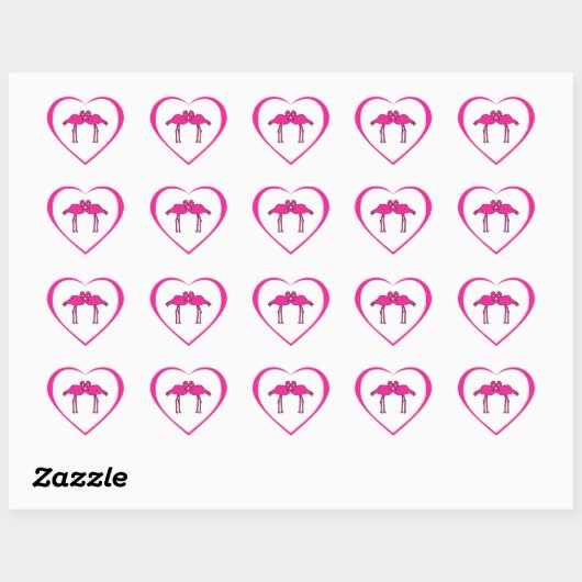 Roze Flamingo's Hart Stickers (Vel)