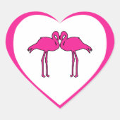 Roze Flamingo's Hart Stickers (Voorkant)