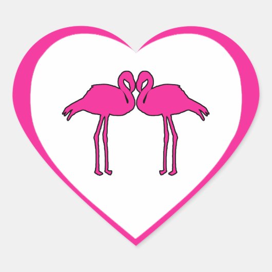 Roze Flamingo's Hart Stickers (Voorkant)