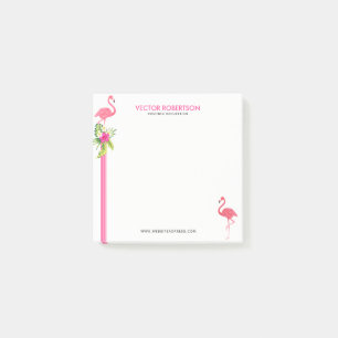 Roze Flamingo's & Hibiscus Boeket. Post-it® Notes