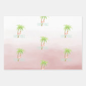 Roze flamingos Hibiscus Floral Inpakpapier Vel (Voorkant 2)