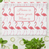 Roze flamingos houden van je keukenhanddoek (Gevouwen)