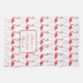 Roze flamingos houden van je keukenhanddoek (Horizontaal)