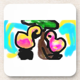 Roze flamingo's Huwelijk Bier Onderzetter