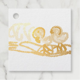 Roze flamingo's huwelijks zomerpret bedankjes labels