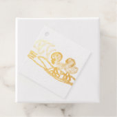 Roze flamingo's huwelijks zomerpret bedankjes labels (Met doos)