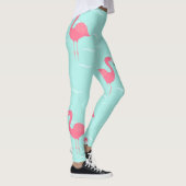 Roze flamingo's in blauw zee leggings (Rechts)