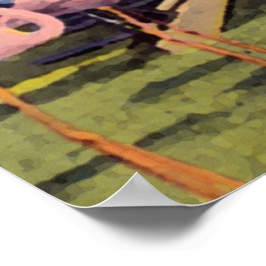 Roze Flamingos in Florida Poster (Hoek)