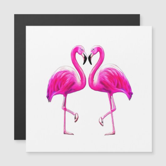 Roze flamingos in liefde (Voorkant / Achterkant)