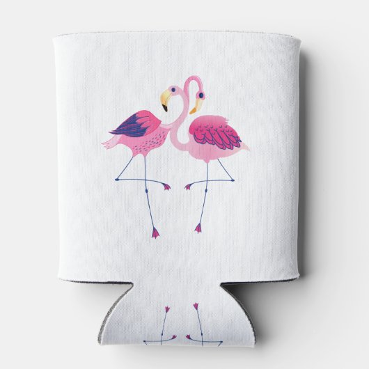 Roze flamingos in liefde blikjeskoeler (Achterkant)