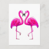 Roze flamingos in liefde briefkaart (Voorkant)