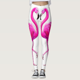 Roze flamingos in liefde leggings