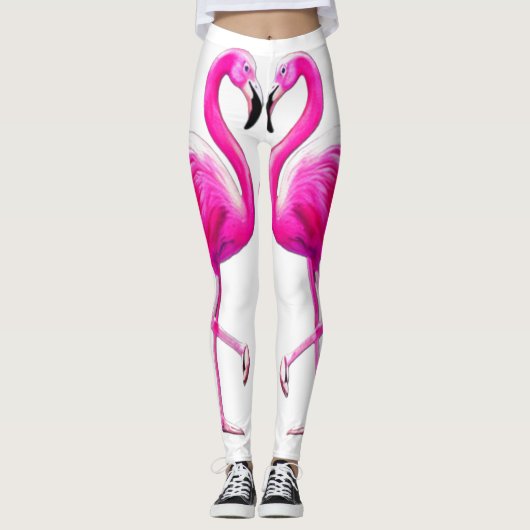 Roze flamingos in liefde leggings (Voorkant)
