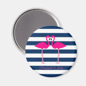 Roze flamingos in liefde, speciaal gepersonaliseer magneet (Voorkant / Achterkant)