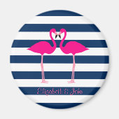 Roze flamingos in liefde, speciaal gepersonaliseer magneet (Voorkant)