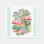 Roze Flamingo's in Paradise Papieren servetten (Voorkant)