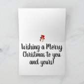 Roze flamingo's in rode kerstmutsen feestdagen kaart (Binnen)