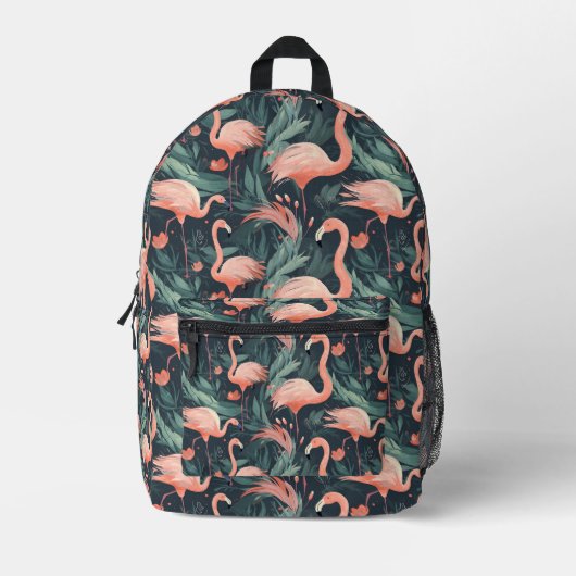 Roze flamingo's in varens bedrukte rugzak (Voorkant)