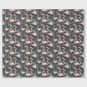 Roze flamingo's in varens cadeaupapier (Vlak)