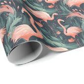 Roze flamingo's in varens cadeaupapier (Rol Hoek)