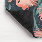 Roze flamingo's in varens muismat (Hoek)