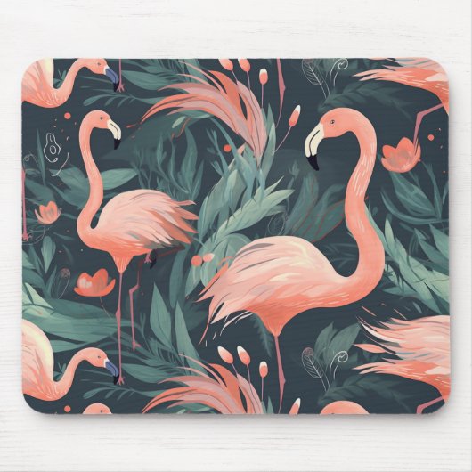 Roze flamingo's in varens muismat (Voorkant)