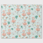 Roze Flamingo's  Inpakpapier (Vlak)