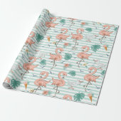 Roze Flamingo's  Inpakpapier (Uitgerold)